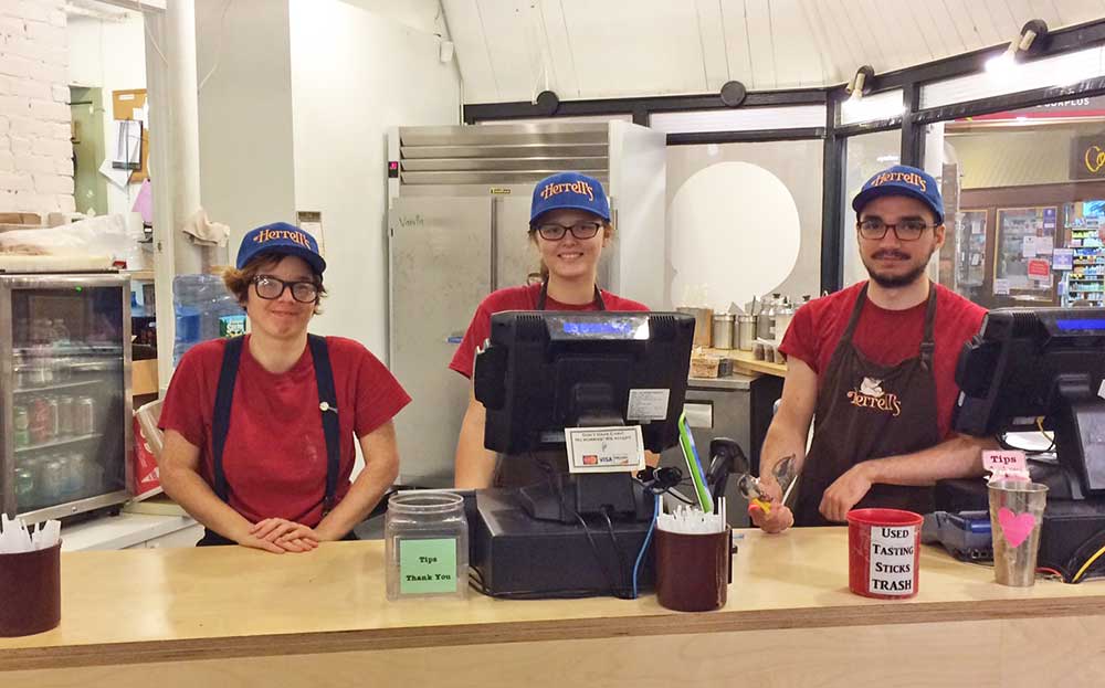 Employees in Herrell's® pop-up store